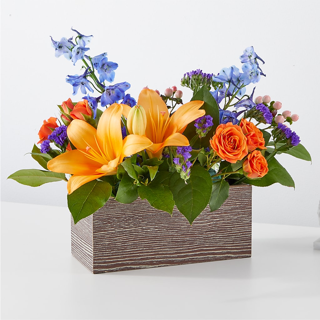Radiant Citrus Box Bouquet – Leekers Floral, Park City KS