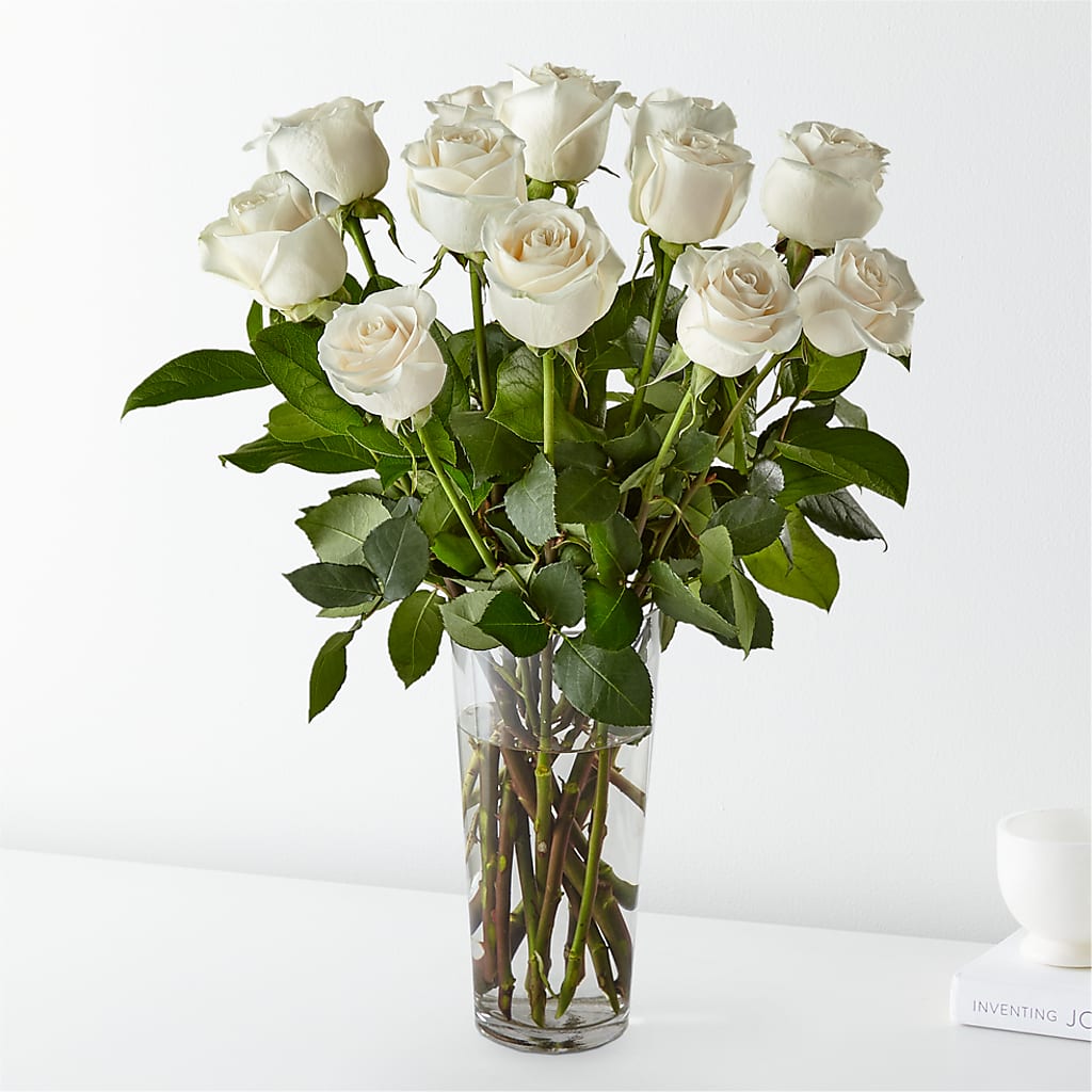 Long Stem White Rose Bouquet – Leekers Floral, Park City KS