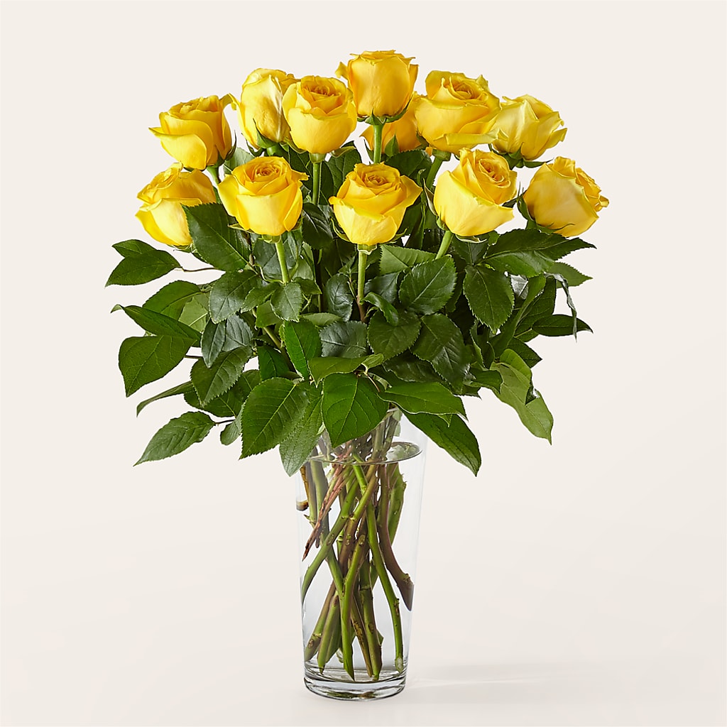 Long Stem Yellow Rose Bouquet – Leekers Floral, Park City KS