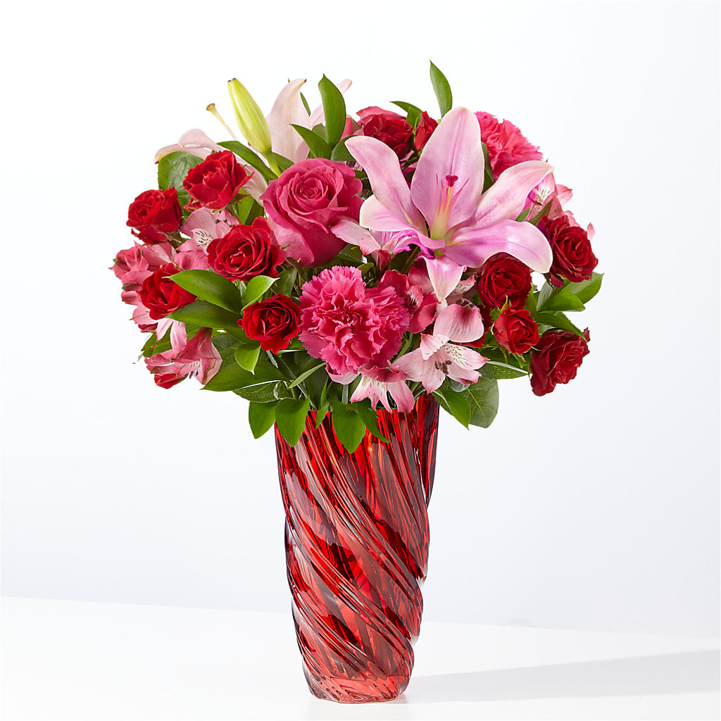 In Love Bouquet with Luxe Swirl Vase – Leekers Floral, Park City KS