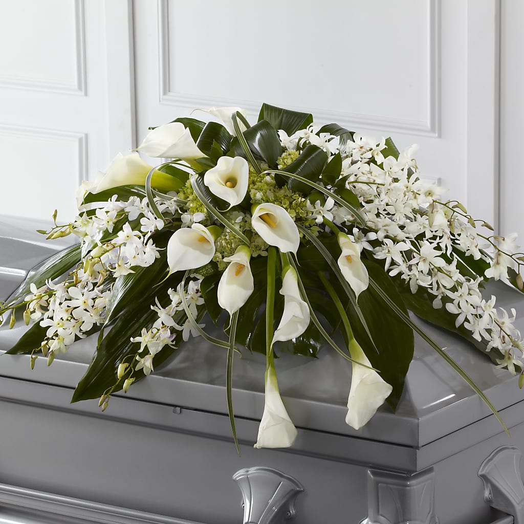 Angel Wings Casket Spray – Leekers Floral, Park City KS
