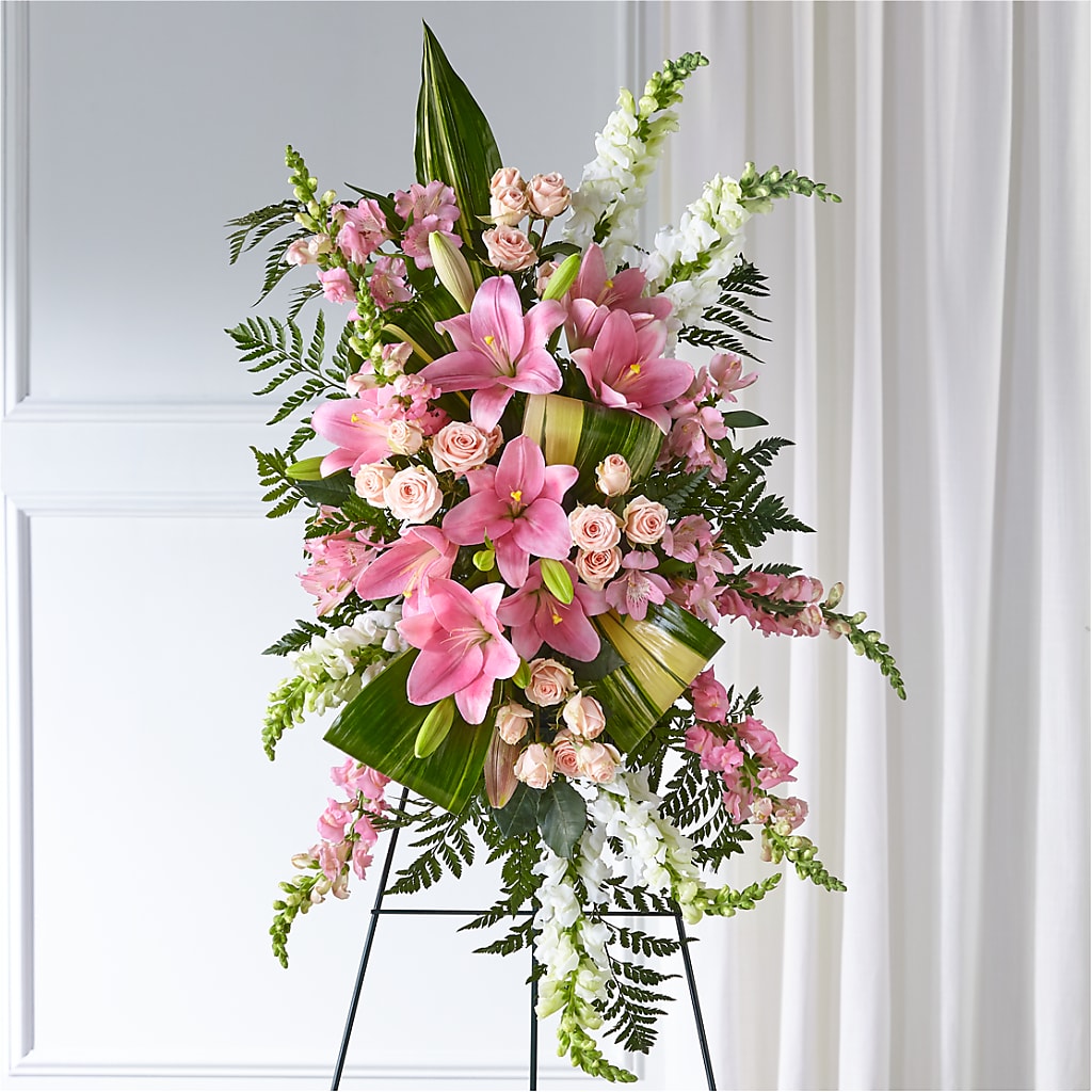 Elegant Embrace Standing Spray – Leekers Floral, Park City KS