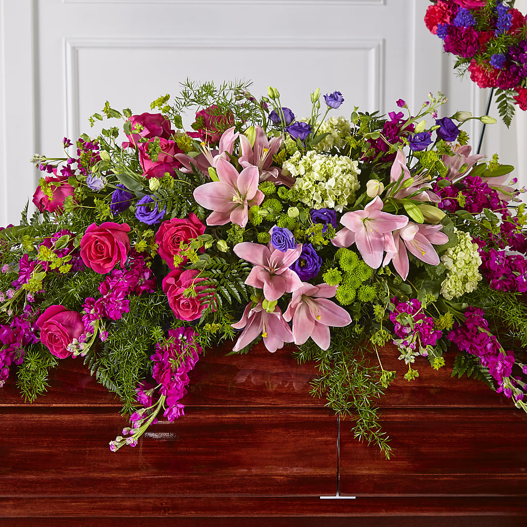 Radiant Tribute Casket Spray – Leekers Floral, Park City KS