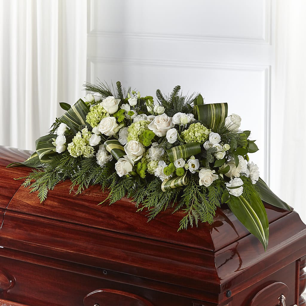 Hopeful Gesture Casket Spray – Leekers Floral, Park City KS