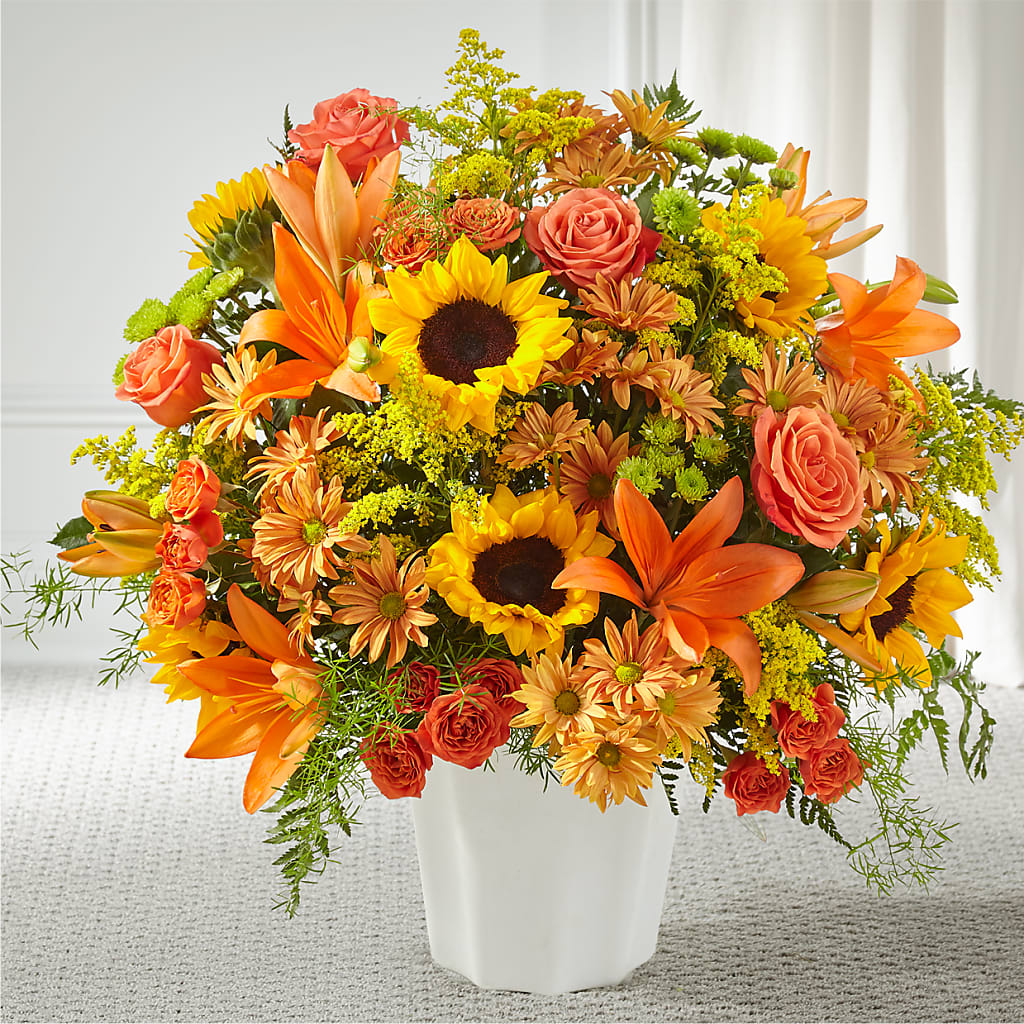 Harvest Thoughts Floor Basket – Leekers Floral, Park City KS