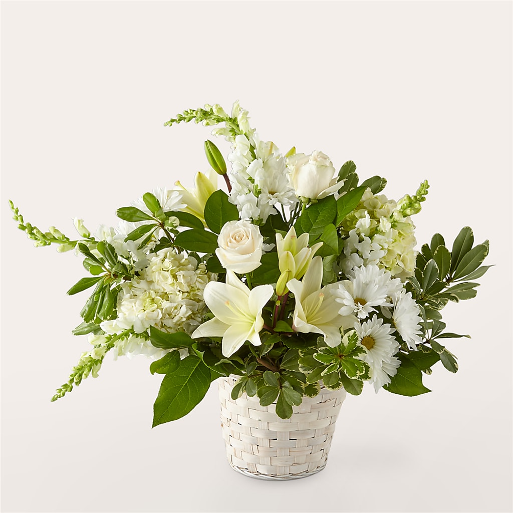 Ivory Elegance Floral Basket – Leekers Floral, Park City KS