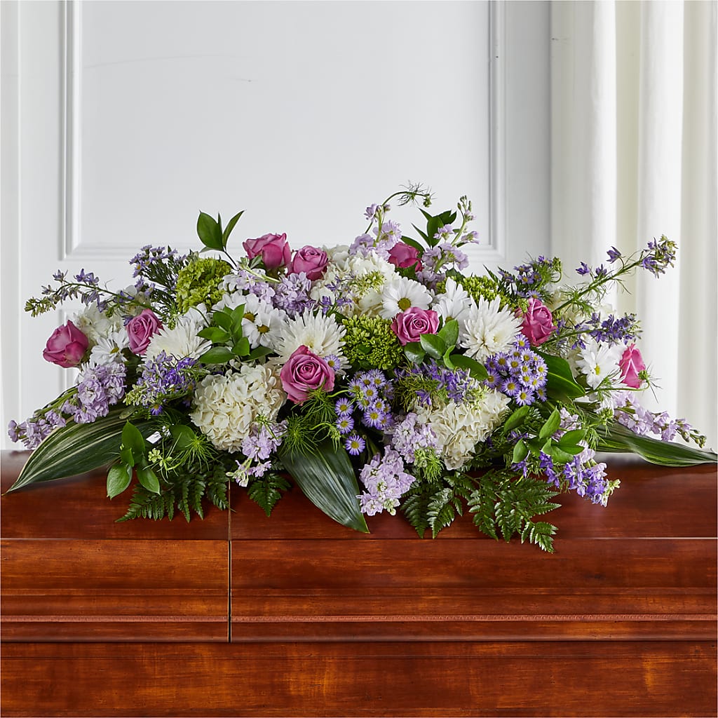 Meadows of Serenity Casket Spray – Leekers Floral, Park City KS