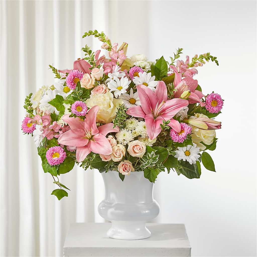 Empathetic Blooms Urn Arrangement – Leekers Floral, Park City KS
