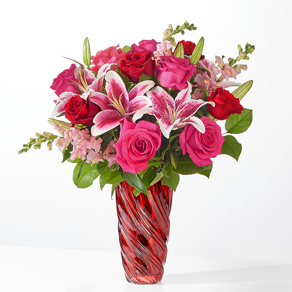 Always You Bouquet with Luxe Swirl Vase – Leekers Floral, Park City KS