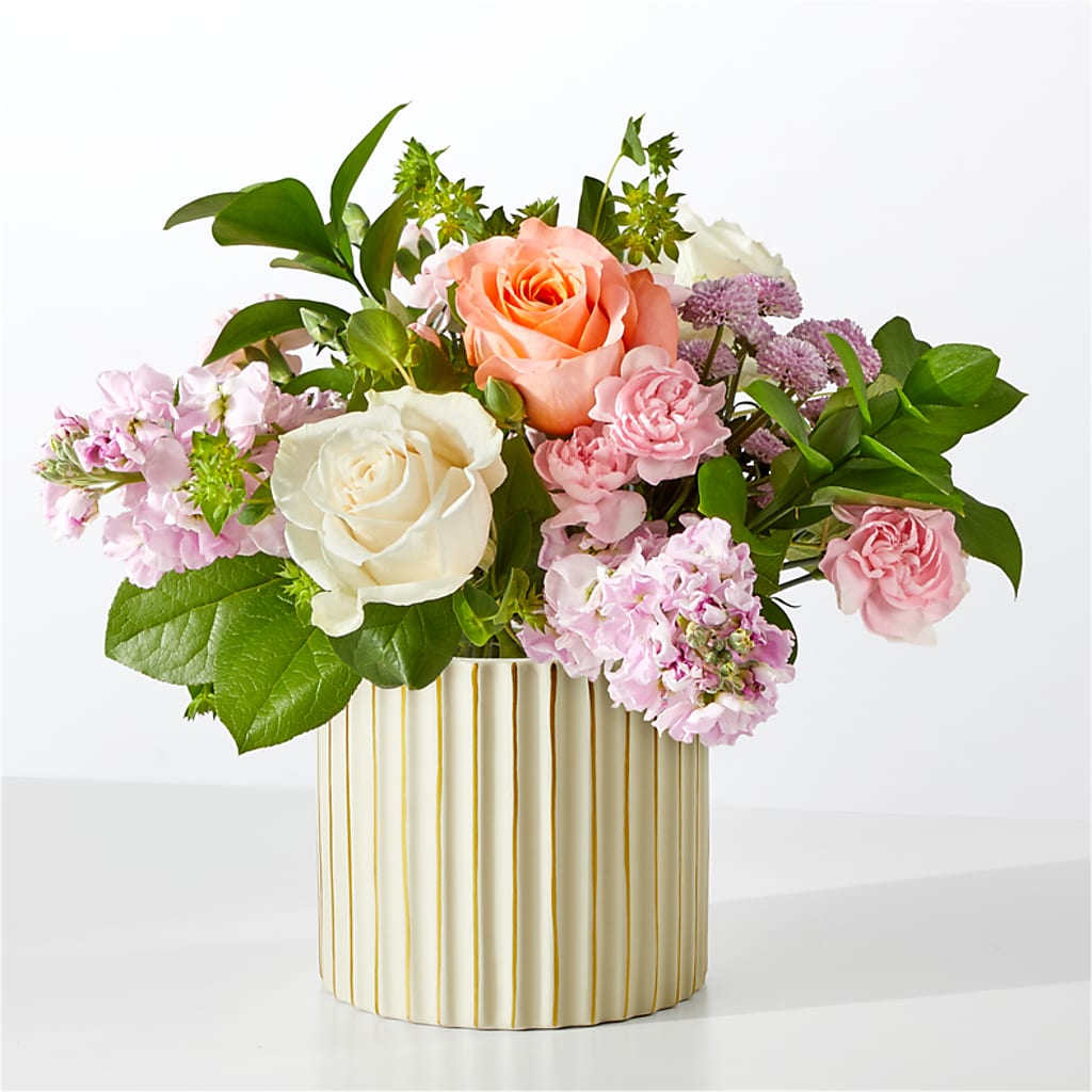French Market Bouquet with Ivory Vase – Leekers Floral, Park City KS