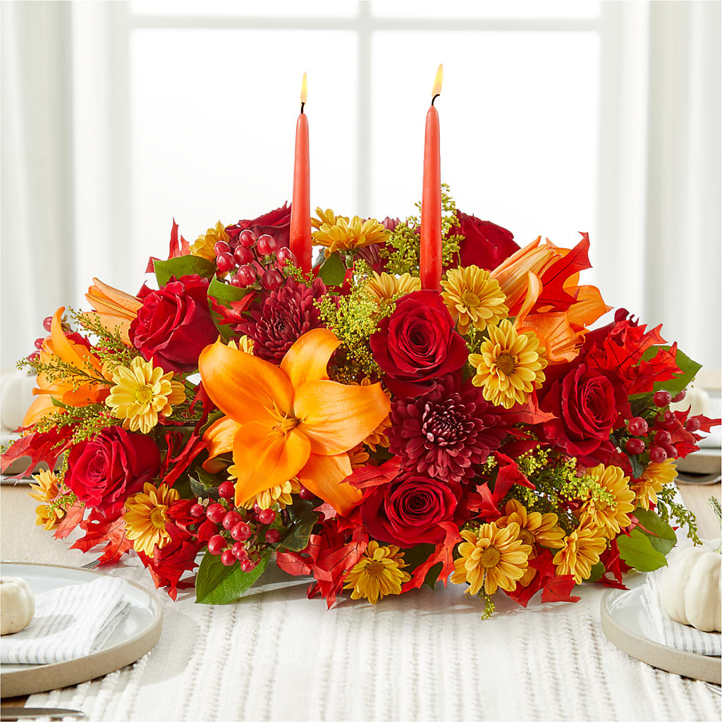 Autumn's Embrace Centerpiece – Leekers Floral, Park City KS