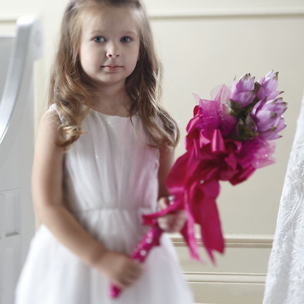 Sparkle Pink Flower Girl Bouquet – Leekers Floral, Park City KS