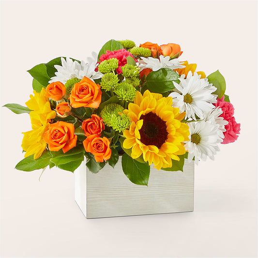 Sun-drenched Blooms Box Bouquet –  Leekers Floral, Park City KS