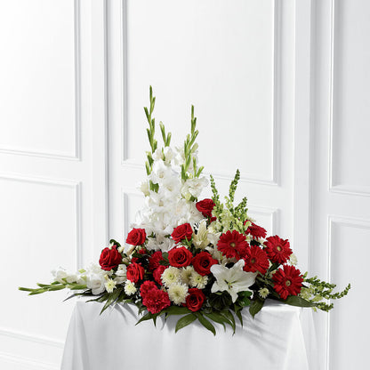 Crimson & White Arrangement –  Leekers Floral, Park City KS