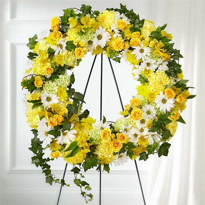 Golden Remembrance Wreath –  Leekers Floral, Park City KS