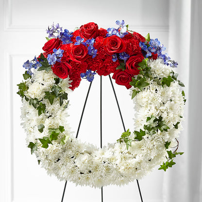 Patriotic Passion Wreath –  Leekers Floral, Park City KS