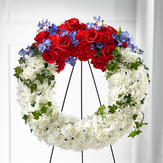 Patriotic Passion Wreath –  Leekers Floral, Park City KS