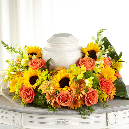 Faithful Sunflower Cremation Adornment –  Leekers Floral, Park City KS