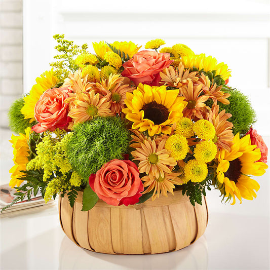 Harvest Sunflower Basket –  Leekers Floral, Park City KS
