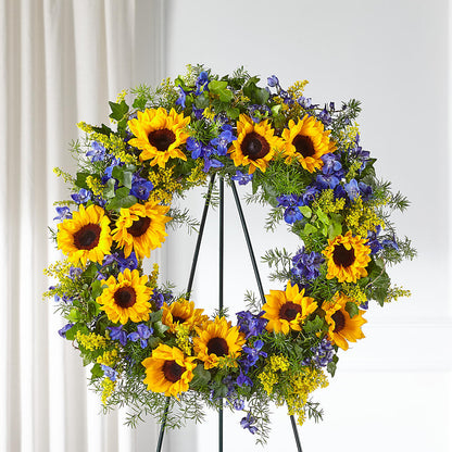 Bright Rays Wreath –  Leekers Floral, Park City KS