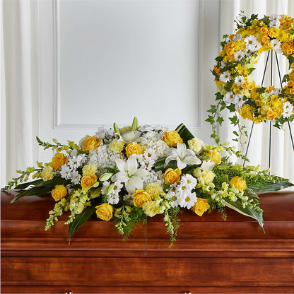 Golden Harmony Casket Spray –  Leekers Floral, Park City KS