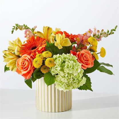 Autumn Sunshine Bouquet with Ivory Vase –  Leekers Floral, Park City KS