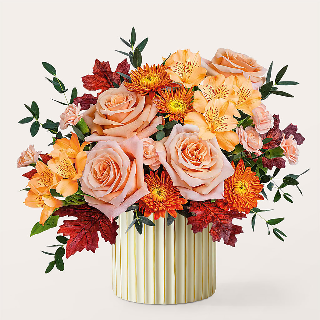Spiced Latte Bouquet with Ivory Vase –  Leekers Floral, Park City KS