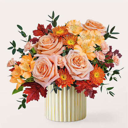 Spiced Latte Bouquet with Ivory Vase –  Leekers Floral, Park City KS