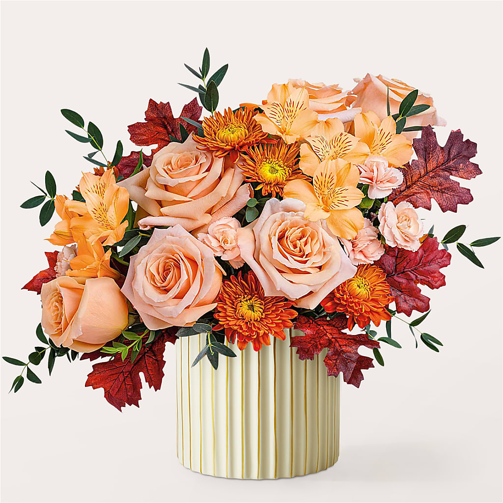 Spiced Latte Bouquet with Ivory Vase –  Leekers Floral, Park City KS