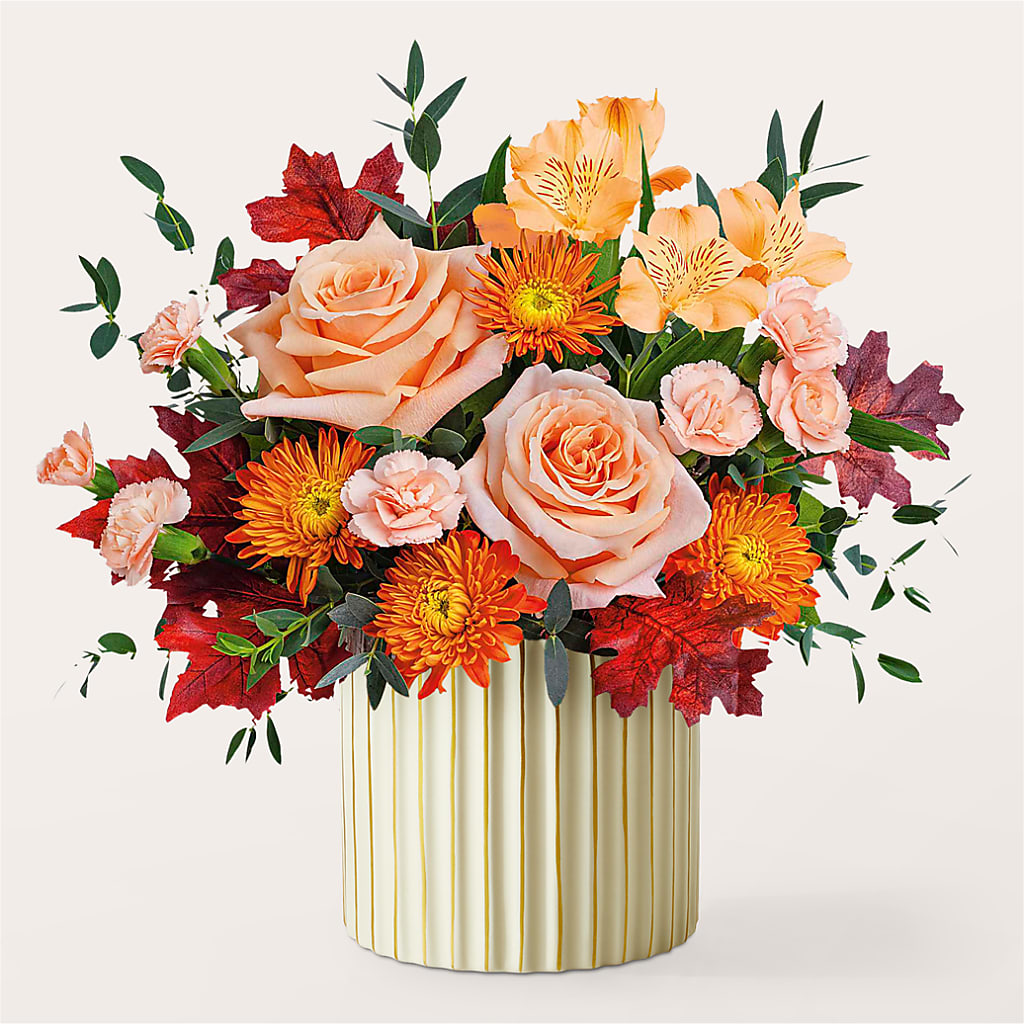 Spiced Latte Bouquet with Ivory Vase –  Leekers Floral, Park City KS