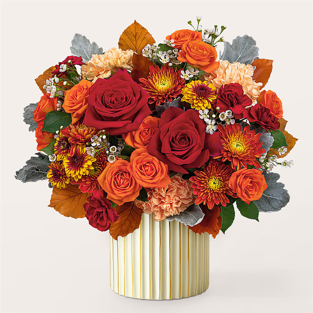 Merlot Bouquet with Ivory Vase –  Leekers Floral, Park City KS