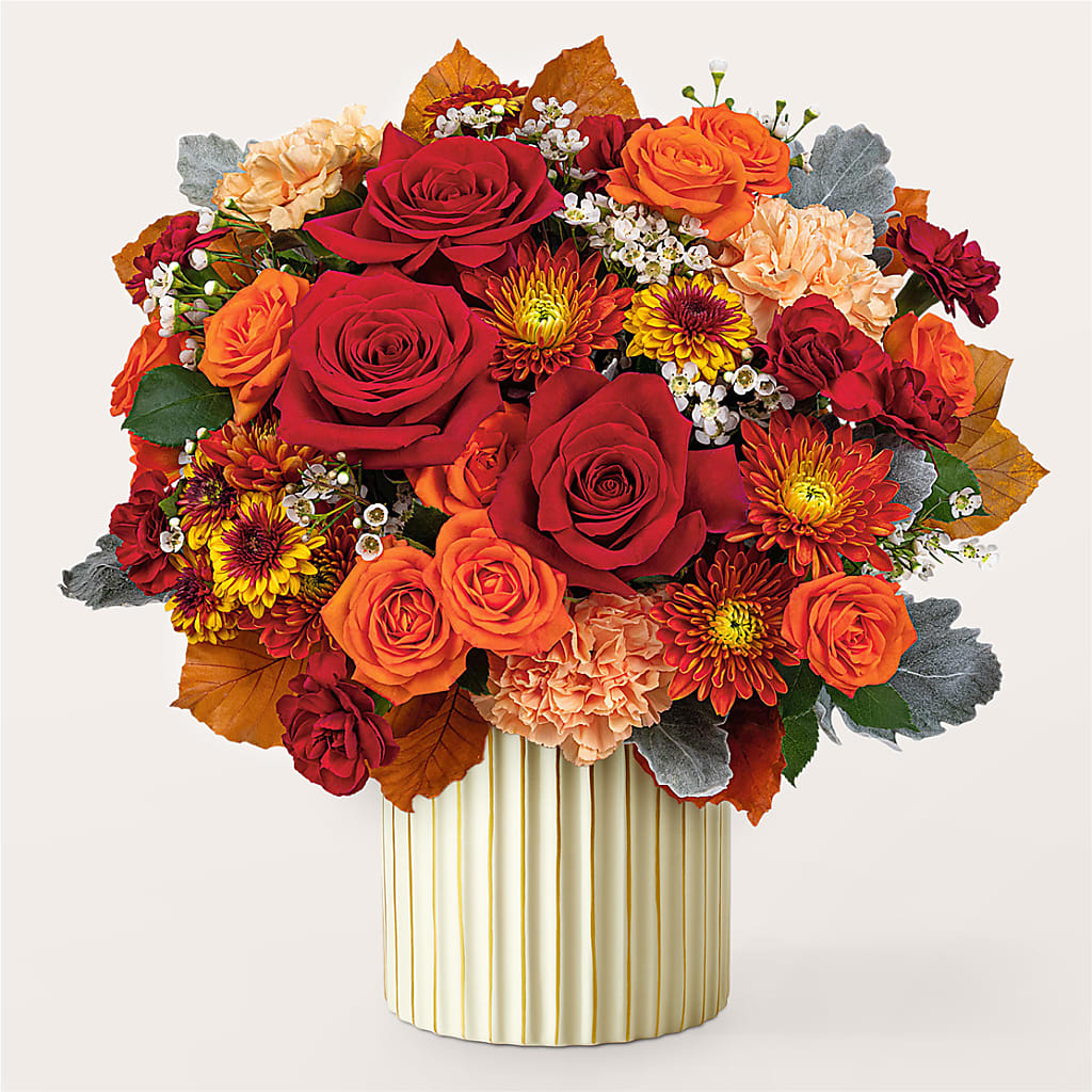 Merlot Bouquet with Ivory Vase –  Leekers Floral, Park City KS