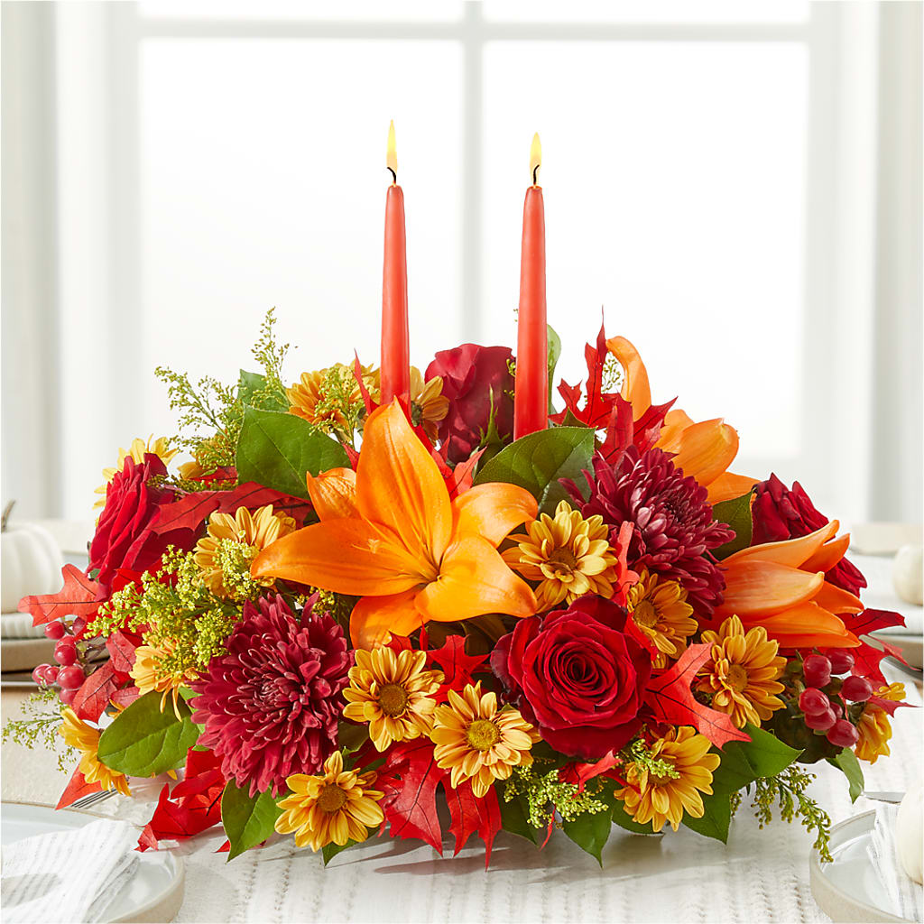 Autumn's Embrace Centerpiece –  Leekers Floral, Park City KS