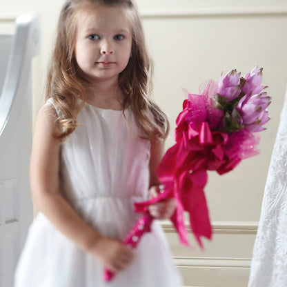 Sparkle Pink Flower Girl Bouquet –  Leekers Floral, Park City KS
