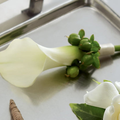 White Calla Boutonniere –  Leekers Floral, Park City KS